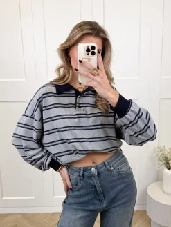 Polo sweater Luna grijs