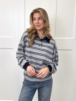 Polo sweater Luna grijs