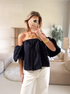 Puk top blauw