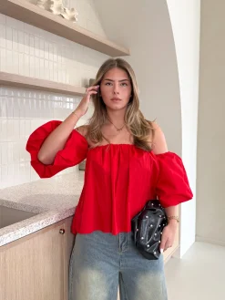 Puk top rood
