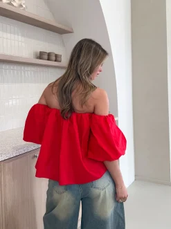 Puk top rood