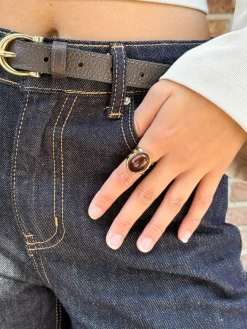 Ring edelsteen bruin