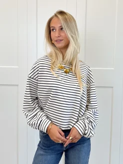 Sanne strepen sweater blauw