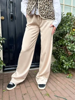 Satin broek Tess beige