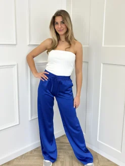 Satin broek Tess blauw