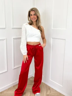 Satin broek Tess rood