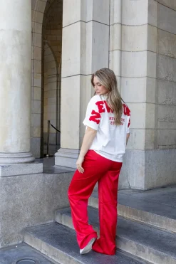 Satin broek Tess rood