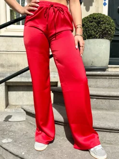 Satin broek Tess rood