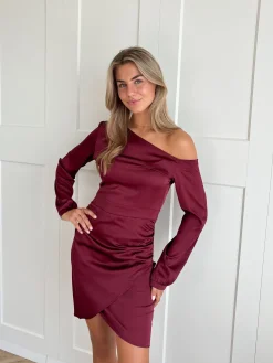 Satin dress Jessy bordeaux