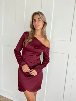 Satin dress Jessy bordeaux