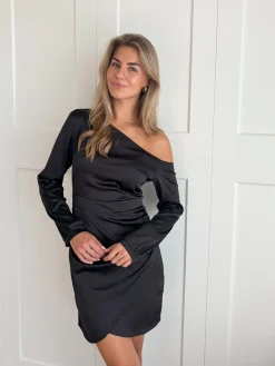 Satin dress Jessy zwart