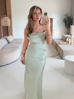 Satin dress Liva mint