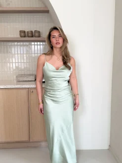 Satin dress Liva mint