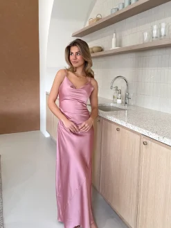 Satin dress Liva roze