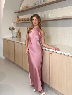 Satin dress Maria roze