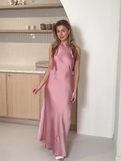 Satin dress Maria roze
