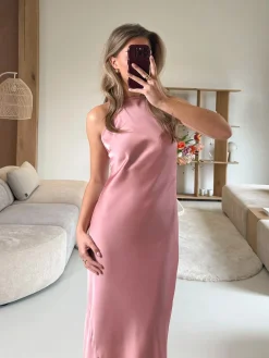Satin dress Maria roze