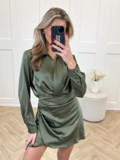 Satin dress Noa kaki
