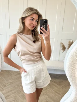 Satin top Jill beige