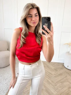 Satin wrap top Jill rood