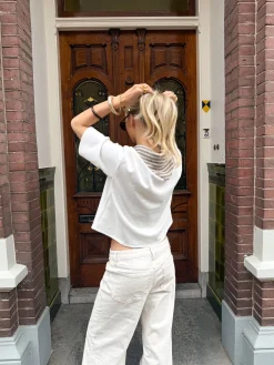 Sjaal Isabella gestreept taupe