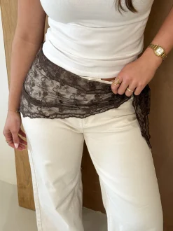 Soft lace sjaaltje bruin