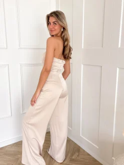 Strapless jumpsuit Evi beige