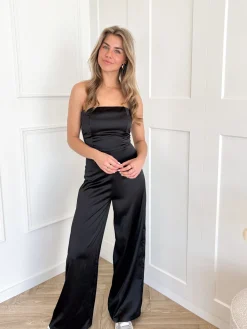 Strapless jumpsuit Evi zwart