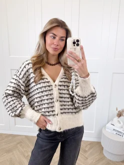 Streepjesvestje Elodie bruin