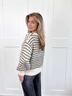 Streepjesvestje Elodie bruin