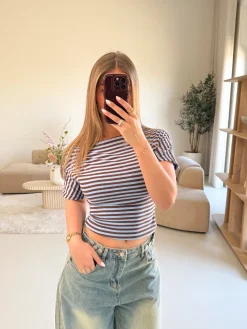Strepen top Kate blauw