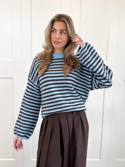 Strepen trui Fien blauw