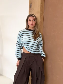 Strepen trui Pien blauw