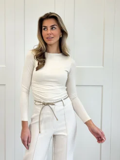Taille knoopriem beige