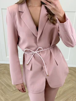 Taille knoopriem roze