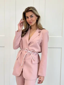 Taille knoopriem roze