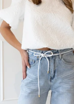 Taille knoopriem wit