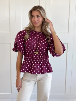 Top polkadots fuchsia