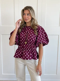 Top polkadots fuchsia