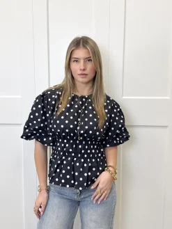 Top polkadots navy