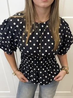Top polkadots navy