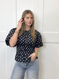 Top polkadots navy