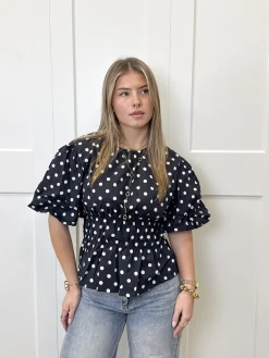 Top polkadots navy