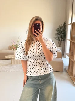 Top polkadots wit