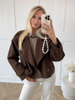 Trenchcoat jas Elena donker bruin