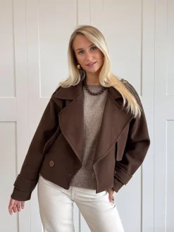 Trenchcoat jas Elena donker bruin