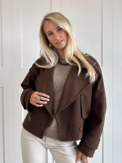 Trenchcoat jas Elena donker bruin