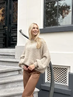 Trui Ella taupe