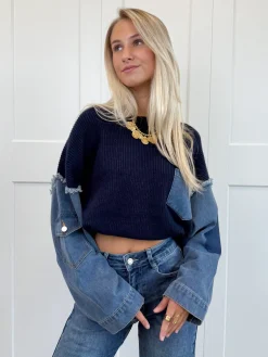 Trui Indigo denim knit donkerblauw