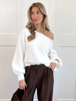 Trui off shoulder Didi wit